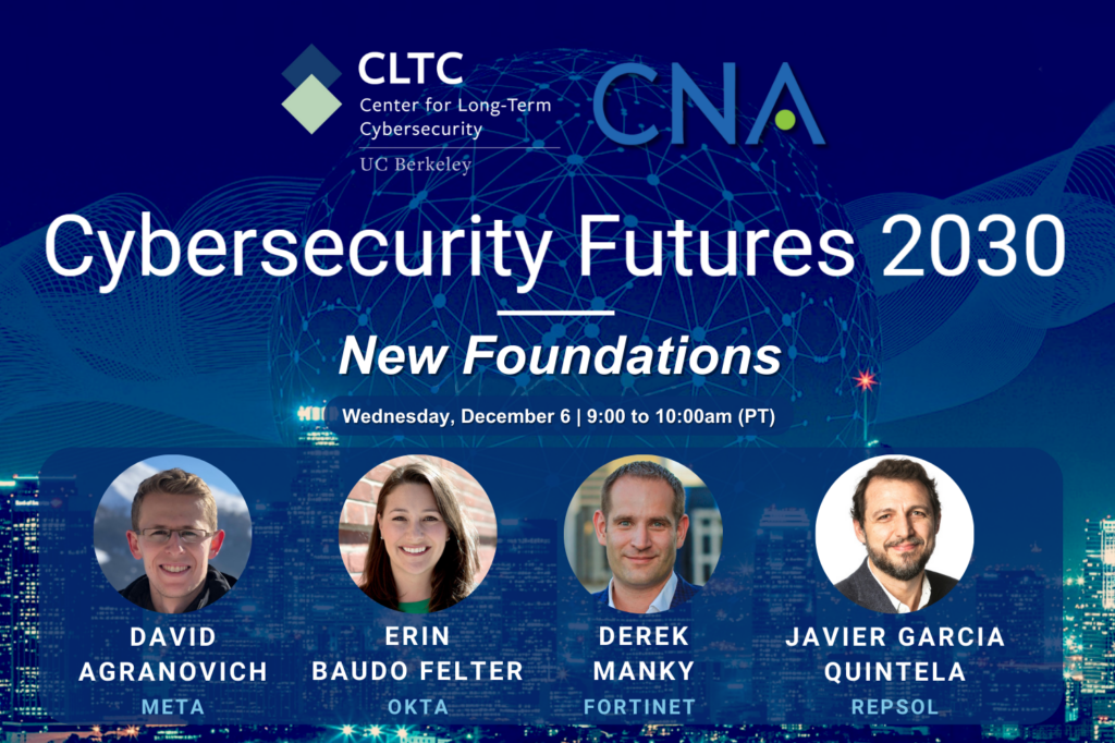 slide featuring the panelists from cybersecurity futures 2030